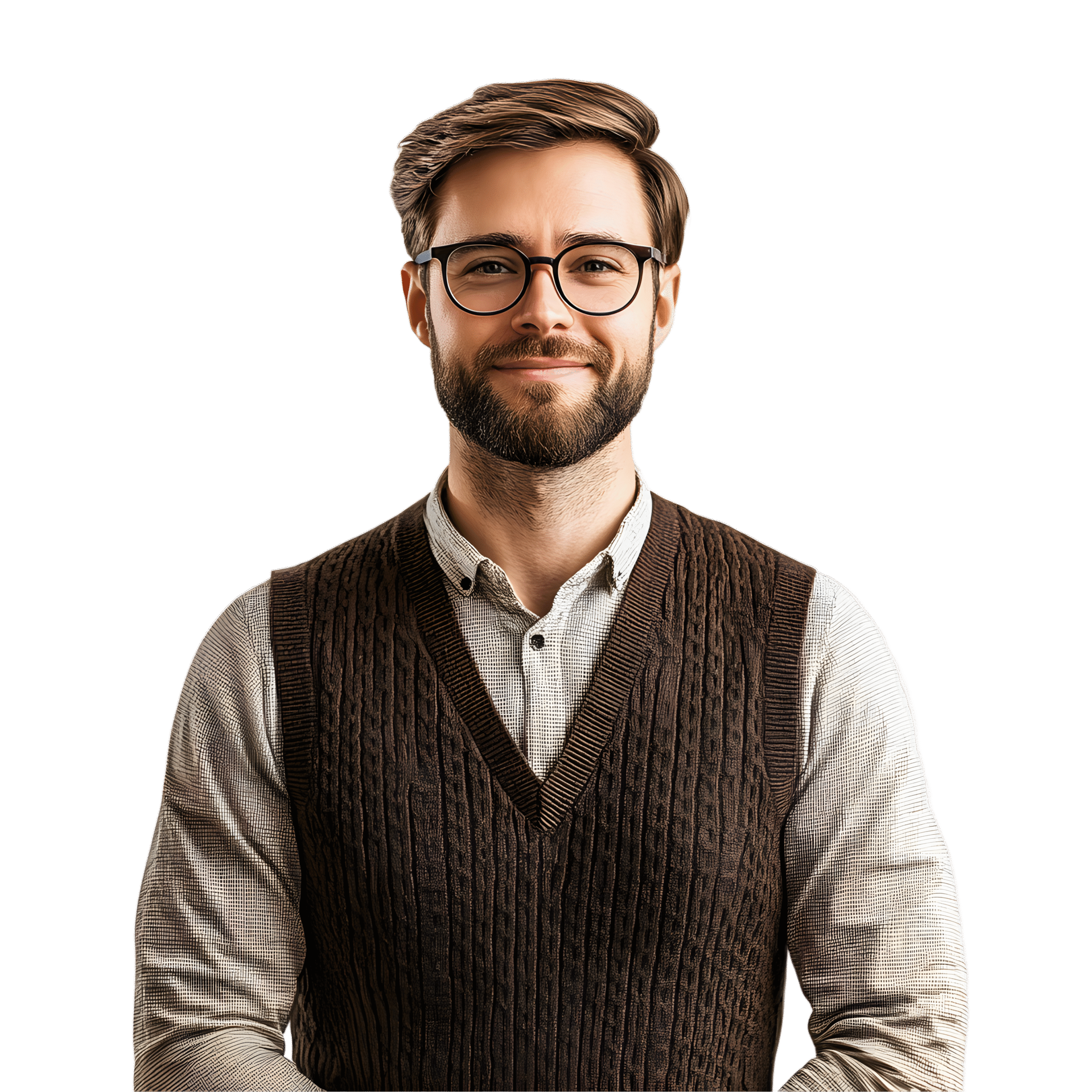 vecteezy_smiling-man-in-a-stylish-brown-vest-and-glasses_56421679